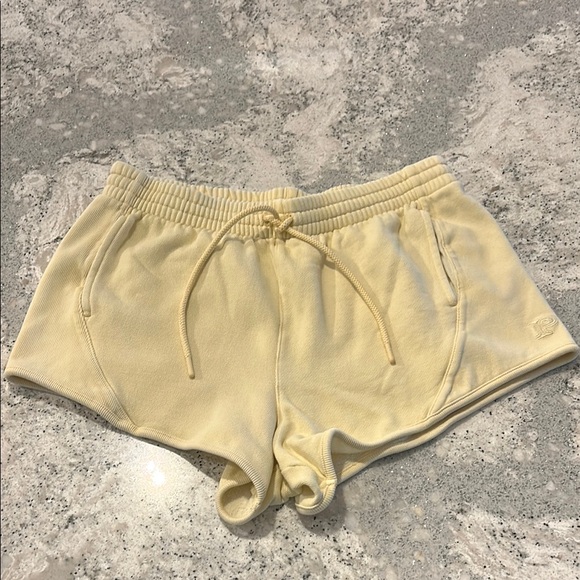 PINK Victoria's Secret Pants - PINK Victoria's Secret Yellow Shorts with Elastic Waistband
